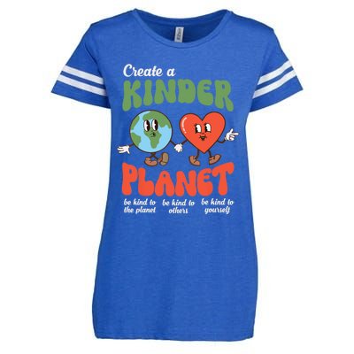 Be Kind Planet Save Earth Day Retro Gift Enza Ladies Jersey Football T-Shirt