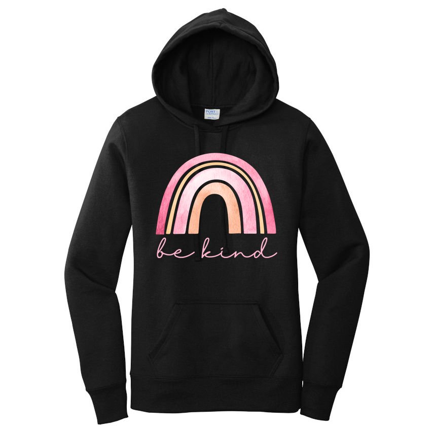 Be Kind Pink Rainbow Cute Gift Women's Pullover Hoodie
