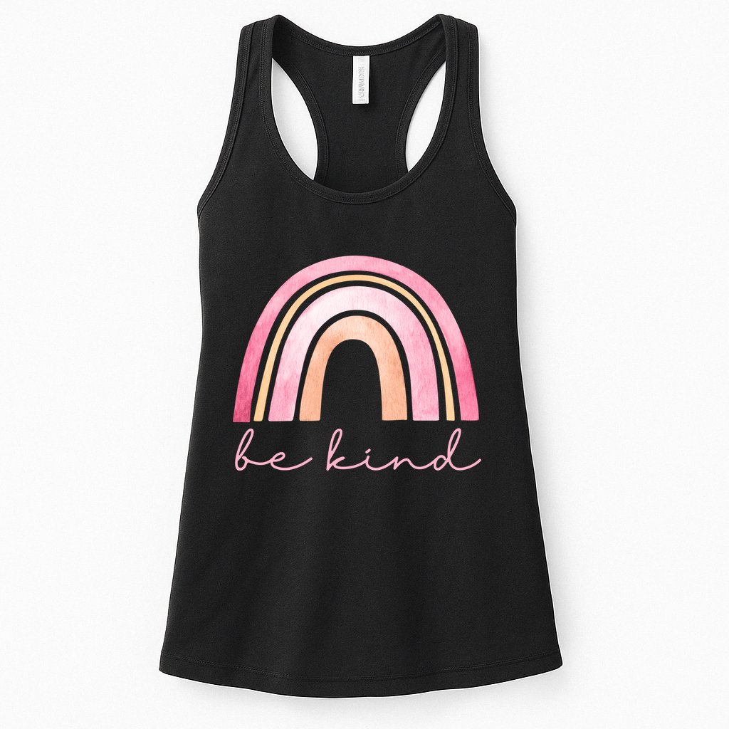 Be Kind Pink Rainbow Cute Gift Womens Tank Top