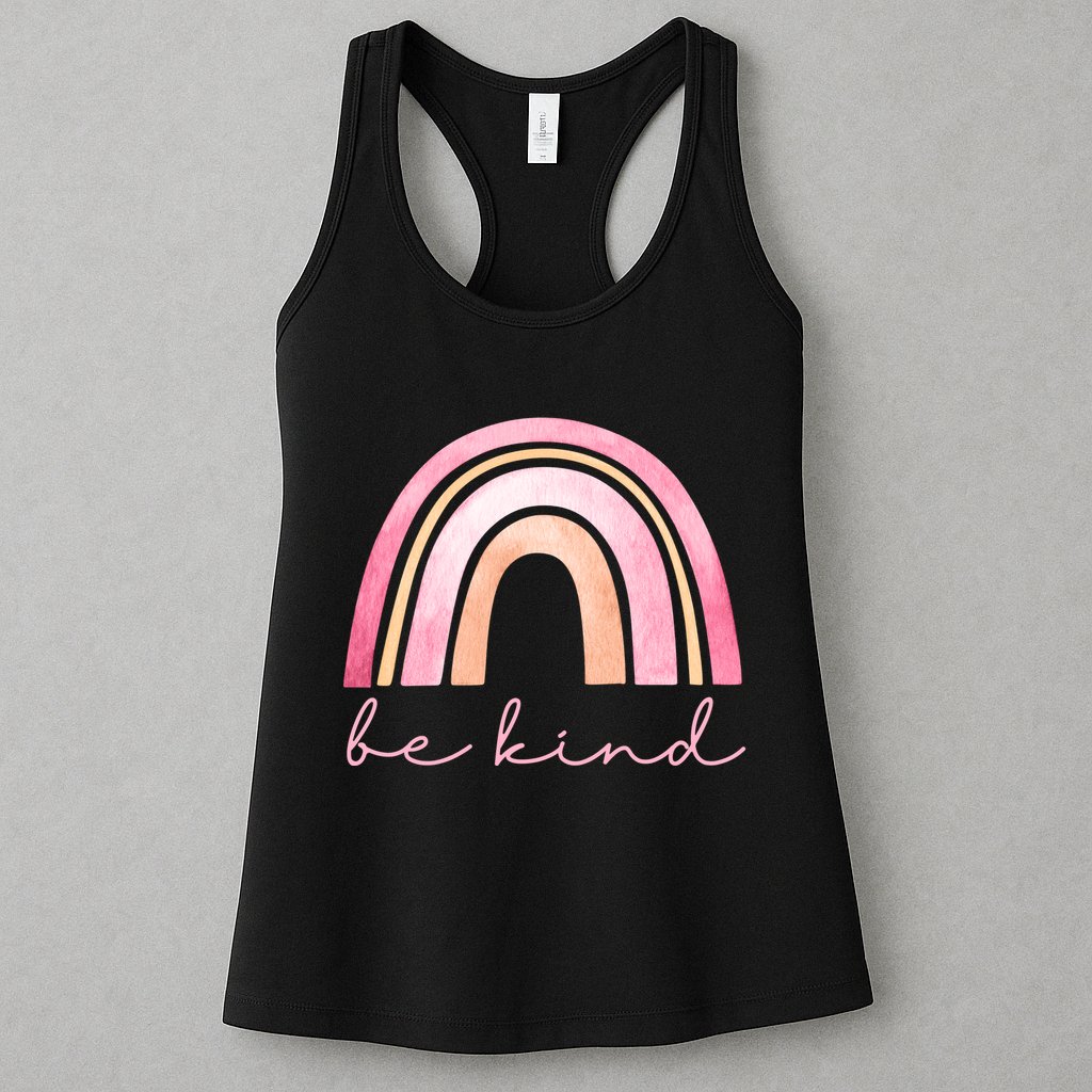 Be Kind Pink Rainbow Cute Gift Womens Tank Top