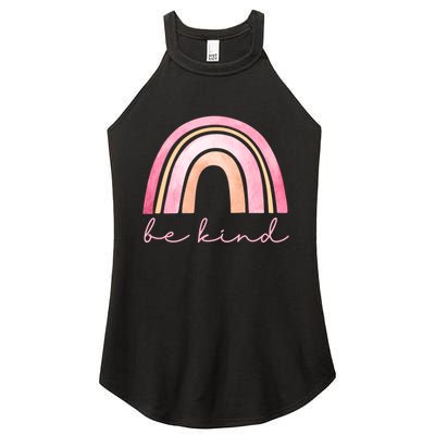 Be Kind Pink Rainbow Cute Gift Women's Perfect Tri Rocker Tank