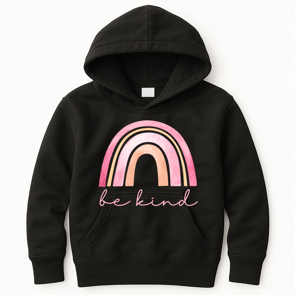 Be Kind Pink Rainbow Cute Gift Kids Hoodie