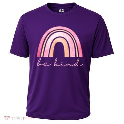 Be Kind Pink Rainbow Cute Gift Cooling Performance Crew T-Shirt