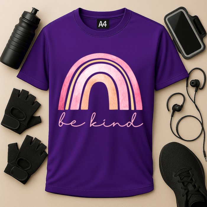 Be Kind Pink Rainbow Cute Gift Performance Shirt