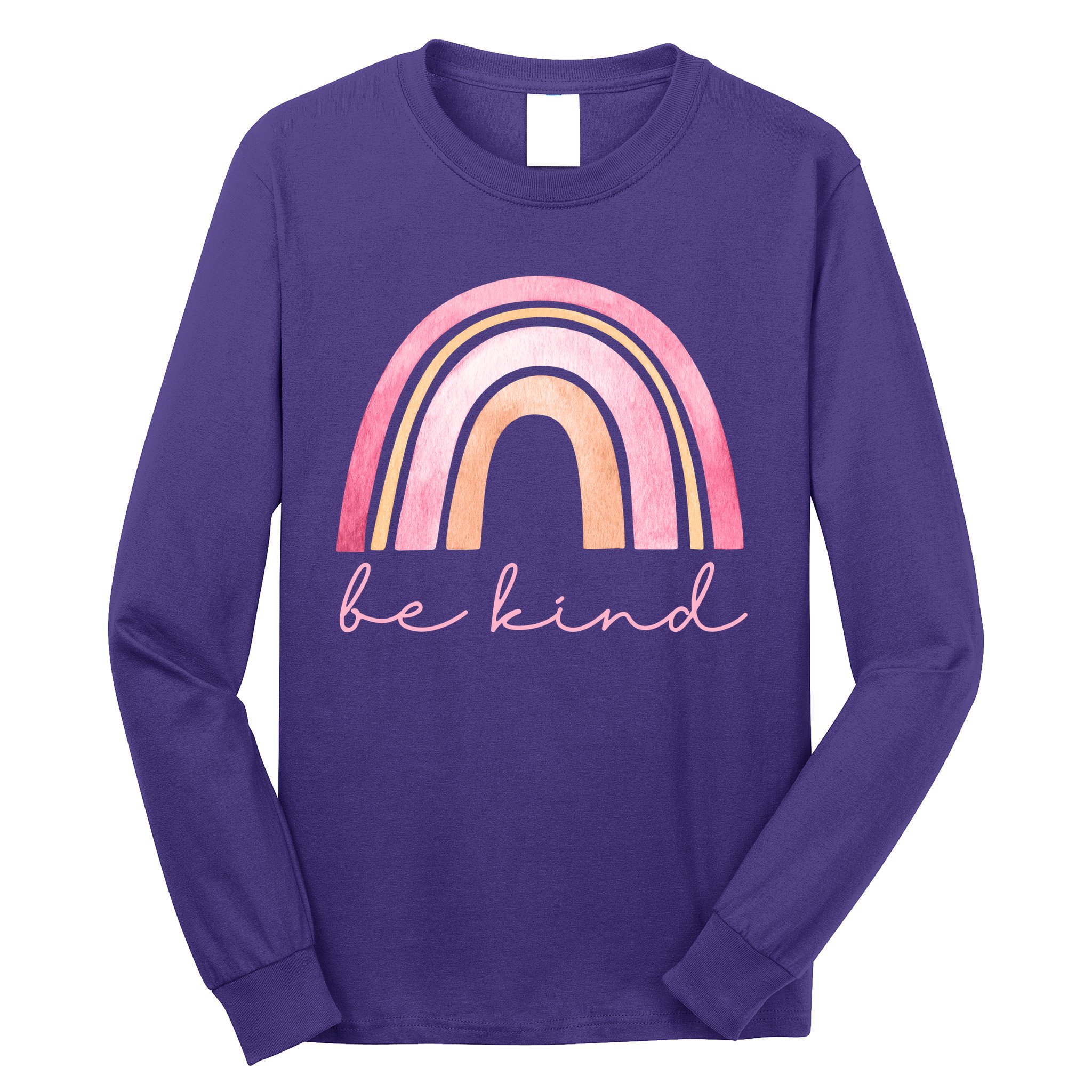 Be Kind Pink Rainbow Cute Gift Long Sleeve Shirt