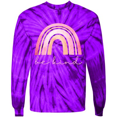 Be Kind Pink Rainbow Cute Gift Tie-Dye Long Sleeve Shirt