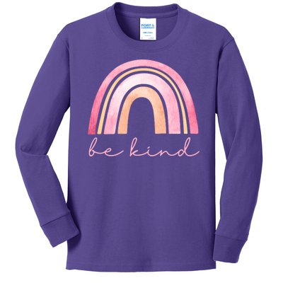 Be Kind Pink Rainbow Cute Gift Kids Long Sleeve Shirt