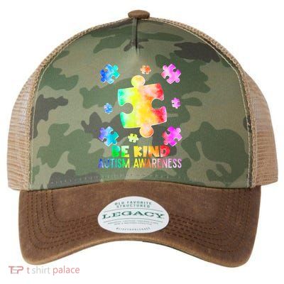  Be Kind Puzzle Pieces Tie Dye Autism Awareness Legacy Tie Dye Trucker Hat