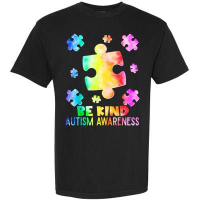  Be Kind Puzzle Pieces Tie Dye Autism Awareness Garment-Dyed Heavyweight T-Shirt