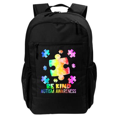  Be Kind Puzzle Pieces Tie Dye Autism Awareness Backpack