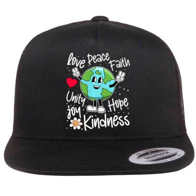 Be Kind Peace On Earth Anti Bullying Erath UNITY DAY Orange Flat Bill Trucker Hat