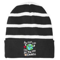 Be Kind Peace On Earth Anti Bullying Erath UNITY DAY Orange Striped Beanie with Solid Band