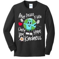 Be Kind Peace On Earth Anti Bullying Erath UNITY DAY Orange Kids Long Sleeve Shirt