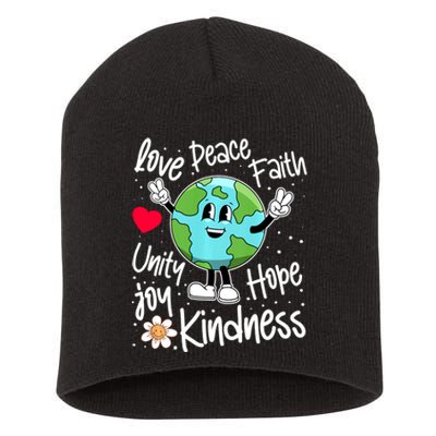 Be Kind Peace On Earth Anti Bullying Erath UNITY DAY Orange Short Acrylic Beanie