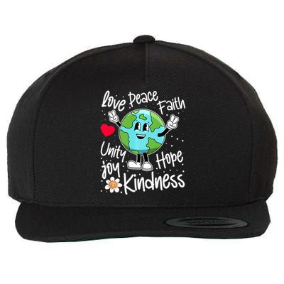 Be Kind Peace On Earth Anti Bullying Erath UNITY DAY Orange Wool Snapback Cap