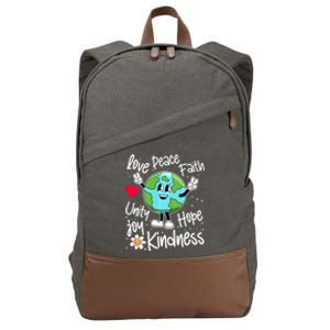 Be Kind Peace On Earth Anti Bullying Erath UNITY DAY Orange Cotton Canvas Backpack