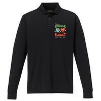 Be Kind Planet Save Earth Day Retro Groovy Environment Performance Long Sleeve Polo