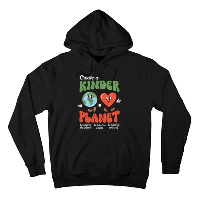 Be Kind Planet Save Earth Day Retro Groovy Environment Hoodie