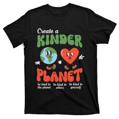 Be Kind Planet Save Earth Day Retro Groovy Environment T-Shirt