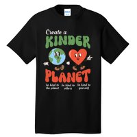 Be Kind Planet Save Earth Day Retro Groovy Environment Tall T-Shirt