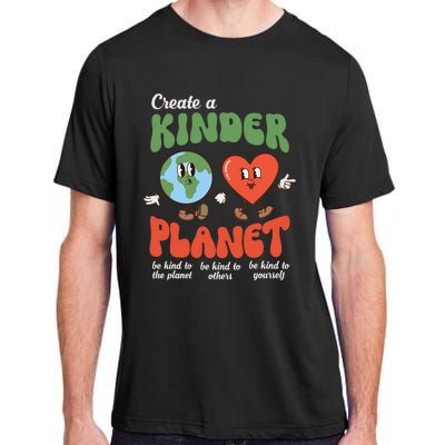 Be Kind Planet Save Earth Day Retro Groovy Environment Adult ChromaSoft Performance T-Shirt