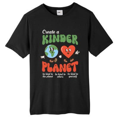 Be Kind Planet Save Earth Day Retro Groovy Environment Tall Fusion ChromaSoft Performance T-Shirt