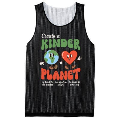 Be Kind Planet Save Earth Day Retro Groovy Environment Mesh Reversible Basketball Jersey Tank