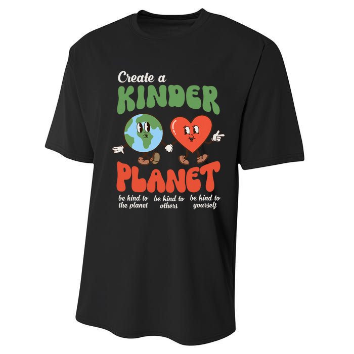 Be Kind Planet Save Earth Day Retro Groovy Environment Performance Sprint T-Shirt