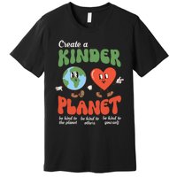 Be Kind Planet Save Earth Day Retro Groovy Environment Premium T-Shirt