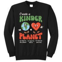 Be Kind Planet Save Earth Day Retro Groovy Environment Tall Sweatshirt