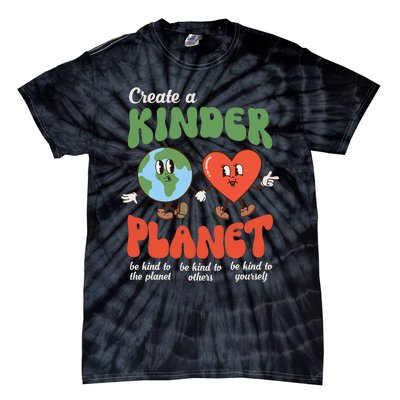 Be Kind Planet Save Earth Day Retro Groovy Environment Tie-Dye T-Shirt