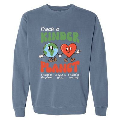 Be Kind Planet Save Earth Day Retro Groovy Environment Garment-Dyed Sweatshirt