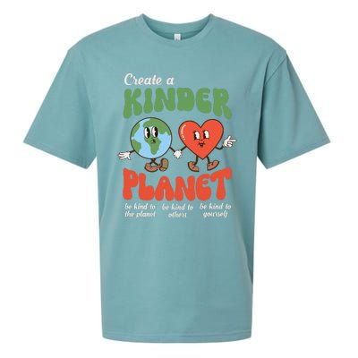 Be Kind Planet Save Earth Day Retro Groovy Environment Sueded Cloud Jersey T-Shirt