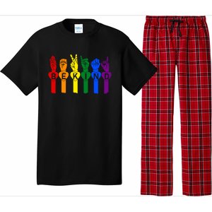 Be Kind Pride Sign Language Rainbow Teachers Interpreter Asl Gift Pajama Set