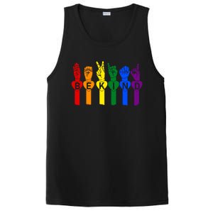 Be Kind Pride Sign Language Rainbow Teachers Interpreter Asl Gift PosiCharge Competitor Tank