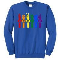 Be Kind Pride Sign Language Rainbow Teachers Interpreter Asl Gift Sweatshirt