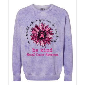 Be kind Pink Ribbon Breast Cancer Awareness Support Squad Colorblast Crewneck Sweatshirt