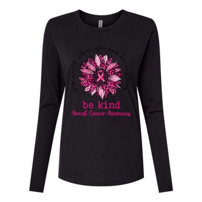 Be kind Pink Ribbon Breast Cancer Awareness Support Squad Womens Cotton Relaxed Long Sleeve T-Shirt