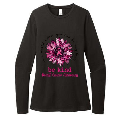 Be kind Pink Ribbon Breast Cancer Awareness Support Squad Womens CVC Long Sleeve Shirt