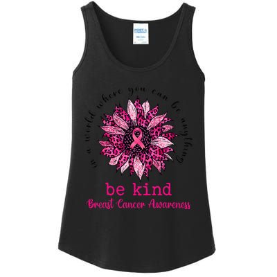 Be kind Pink Ribbon Breast Cancer Awareness Support Squad Ladies Essential Tank