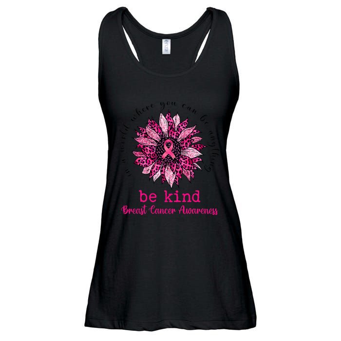 Be kind Pink Ribbon Breast Cancer Awareness Support Squad Ladies Essential Flowy Tank