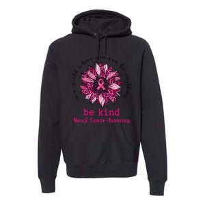 Be kind Pink Ribbon Breast Cancer Awareness Support Squad Premium Hoodie