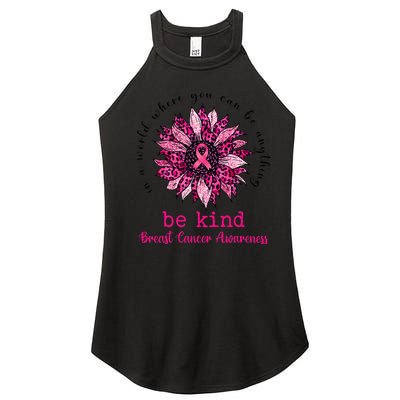 Be kind Pink Ribbon Breast Cancer Awareness Support Squad Women’s Perfect Tri Rocker Tank