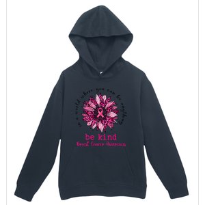 Be kind Pink Ribbon Breast Cancer Awareness Support Squad Urban Pullover Hoodie