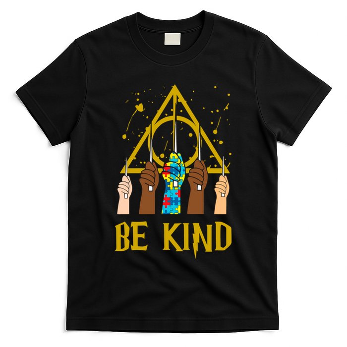 Be Kind Puzzle Ribbon Harry Autism Awareness Wizard T-Shirt