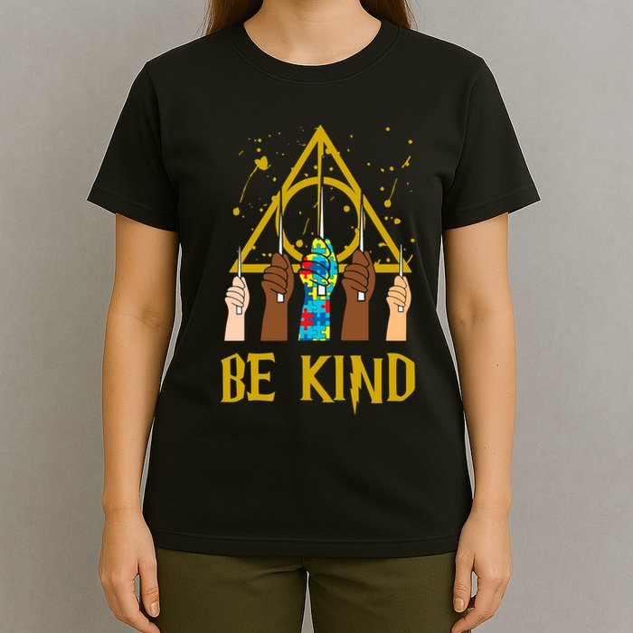 Be Kind Puzzle Ribbon Harry Autism Awareness Wizard T-Shirt