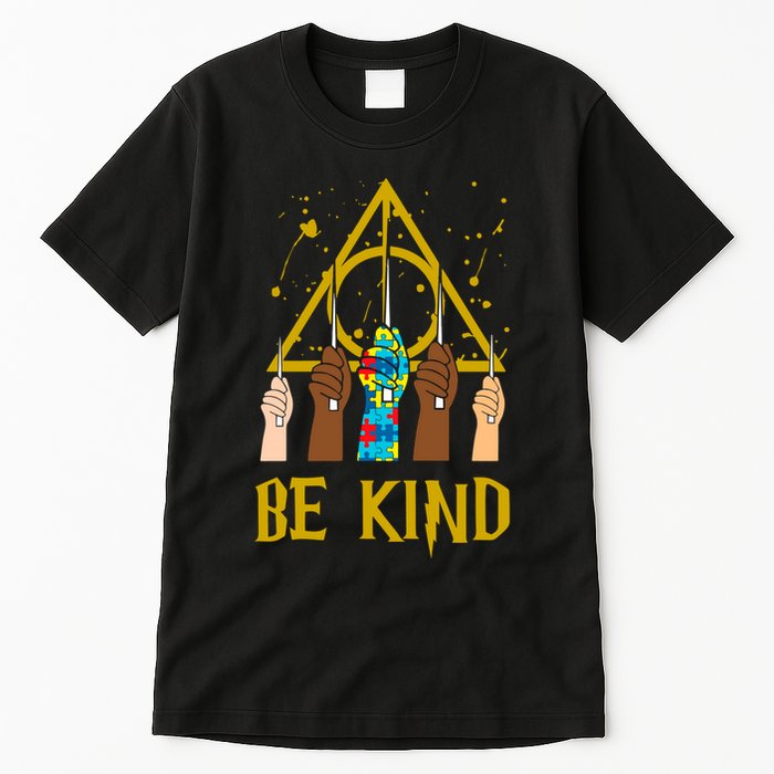 Be Kind Puzzle Ribbon Harry Autism Awareness Wizard Tall T-Shirt