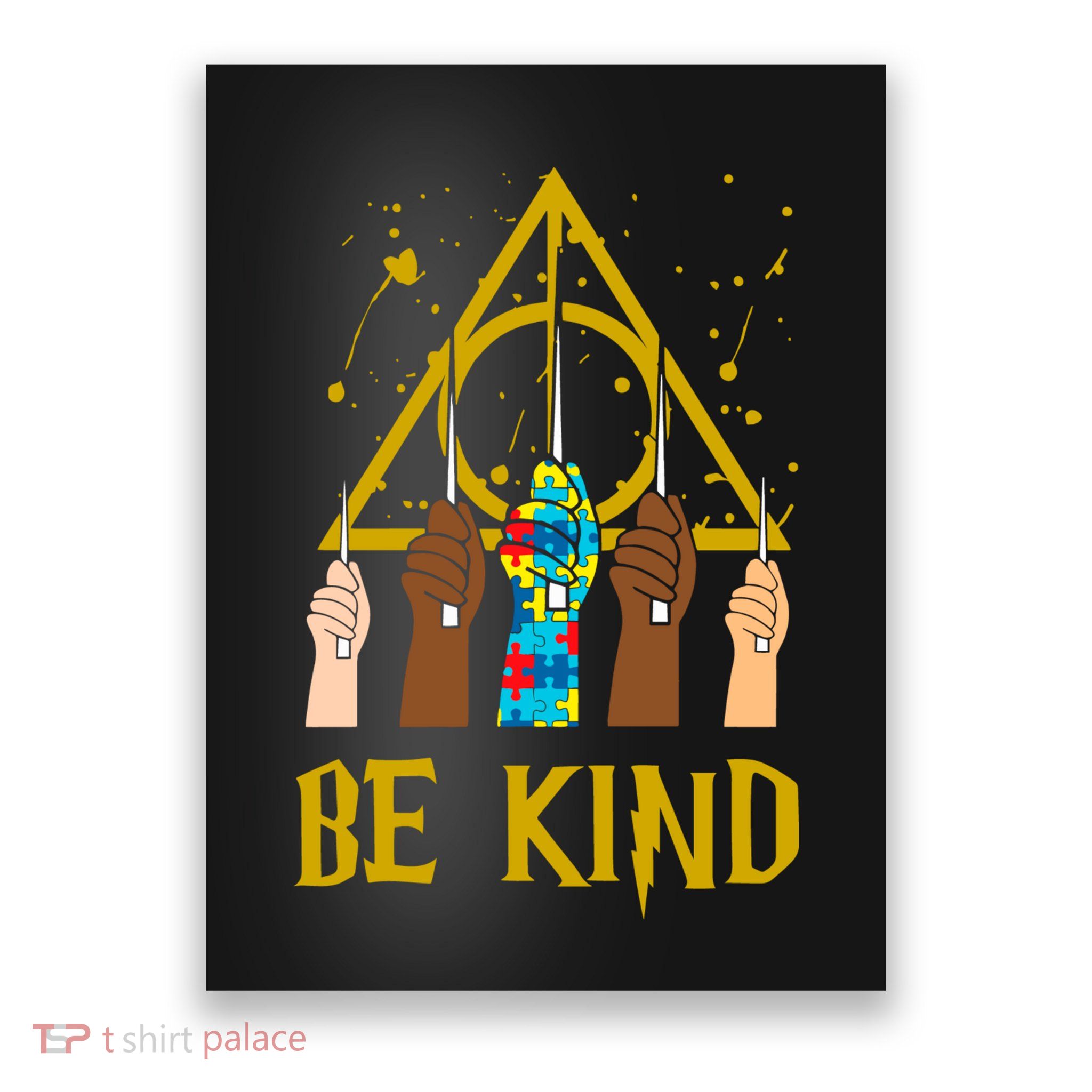 Be Kind Puzzle Ribbon Harry Autism Awareness Wizard Poster