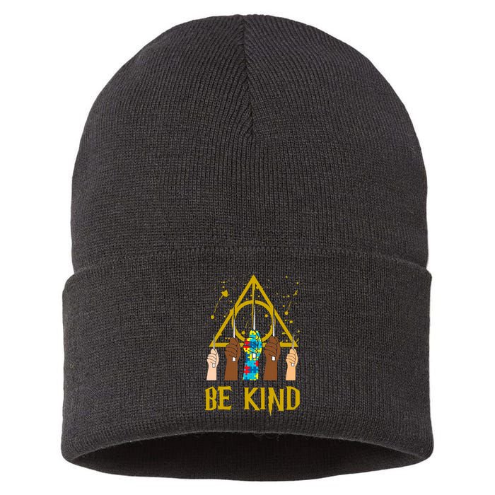 Be Kind Puzzle Ribbon Harry Autism Awareness Wizard Sustainable Knit Beanie