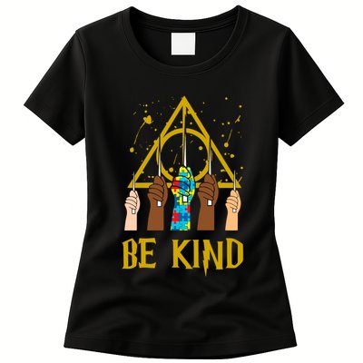 Be Kind Puzzle Ribbon Harry Autism Awareness Wizard Womens T-Shirt